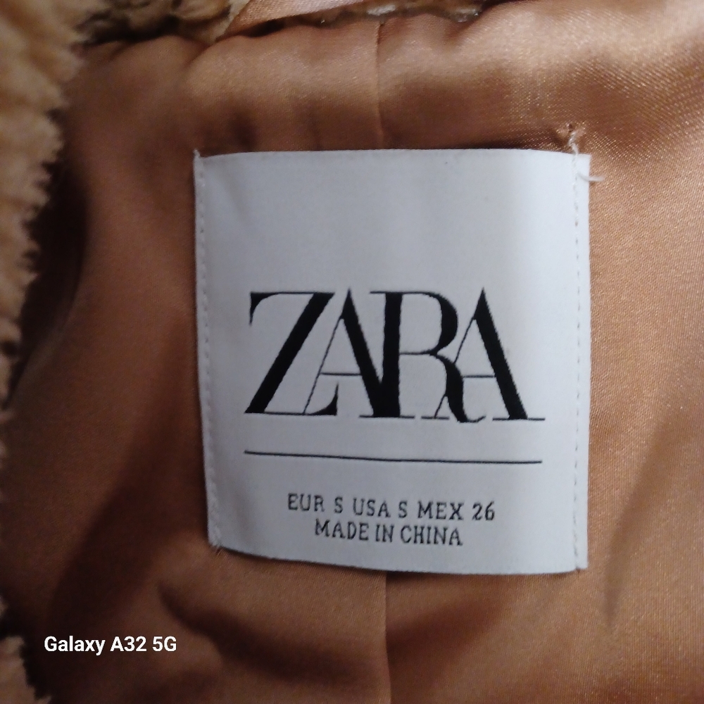Zara Tan Sherpa Jacket Size S - Picture 2 of 10
